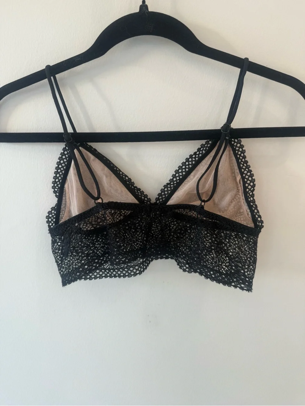 Victoria’s Secret lightly lined wire free bralette, black lace
